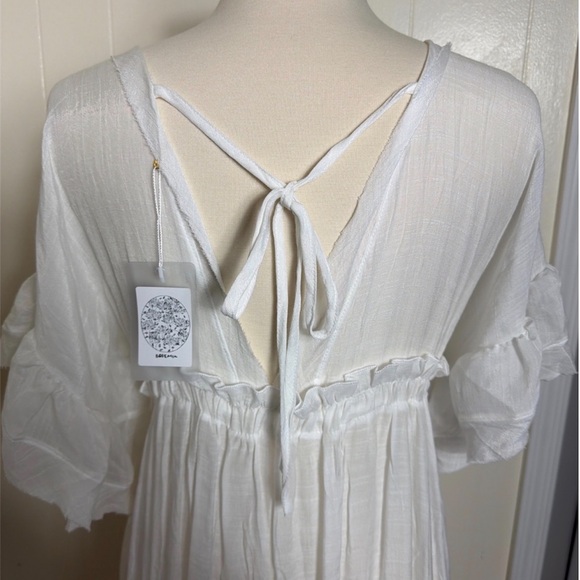 New Bohemian Long White Gauze Maxi Summer Dress - Picture 6 of 9